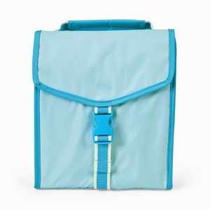 Thirty-One Gifts Fold-Over Lunch Bag Neon Blue